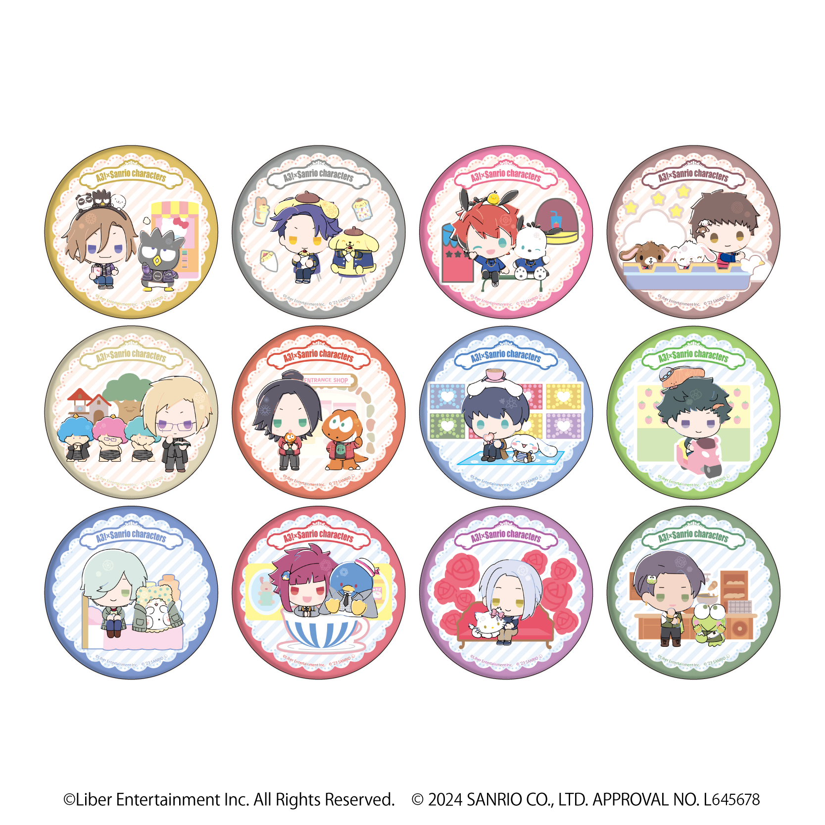 A3!×Sanrio characters_ 缶バッジ04/A＆W ボックス(全12種)コンプリートBOX