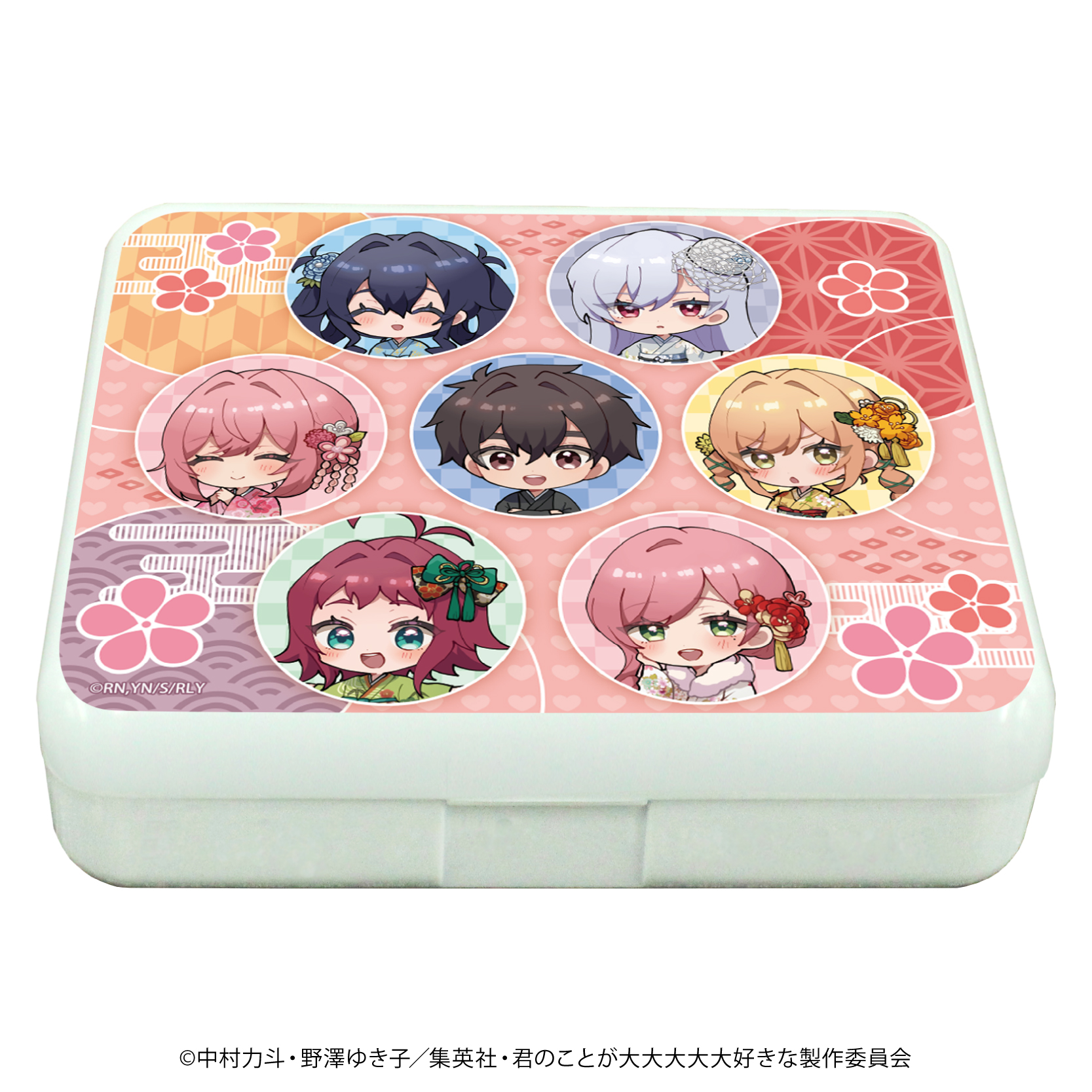 君のことが大大大大大好きな100人の彼女_小物ケース(ラムネ付き)01/集合デザイン(ミニキャライラスト)