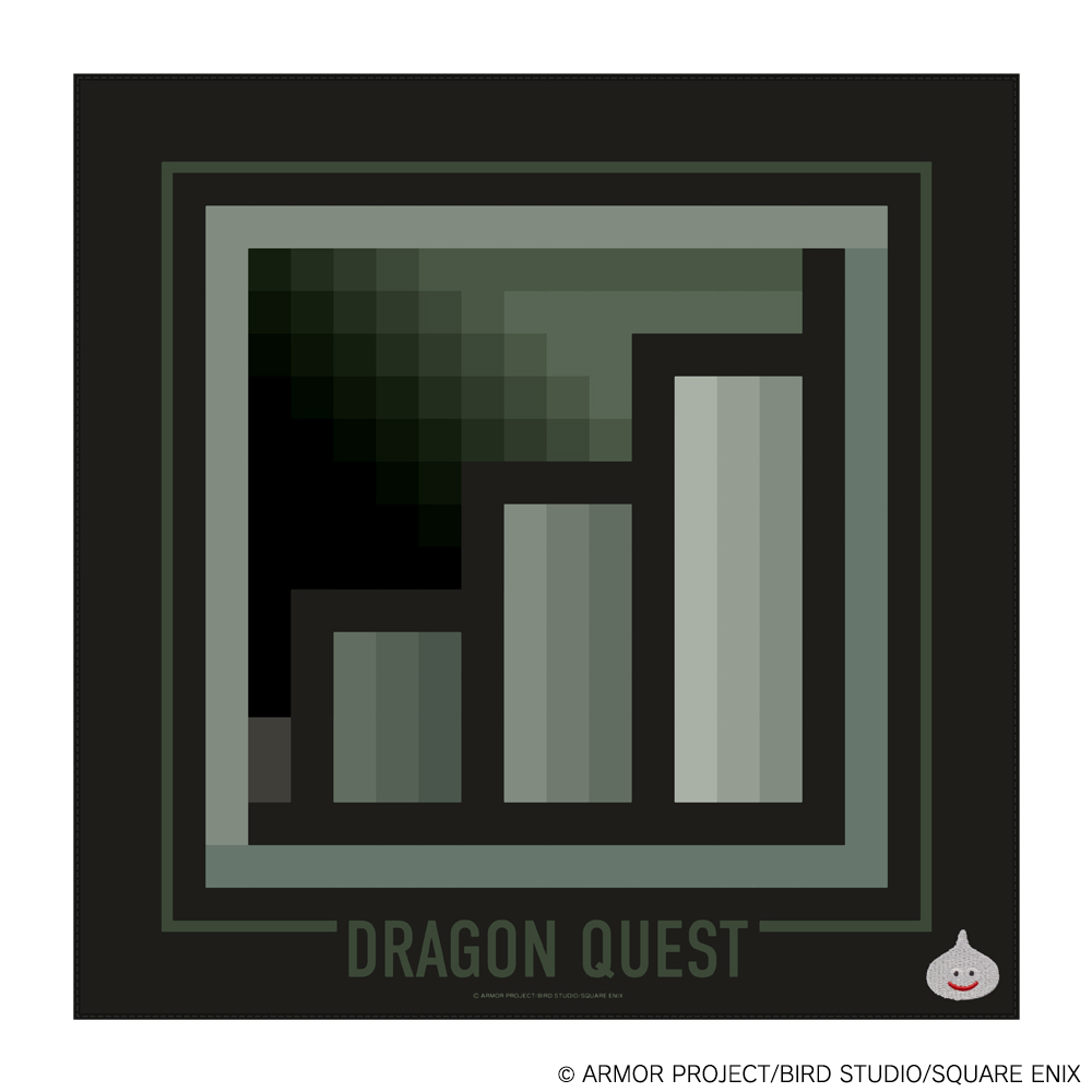 ドラゴンクエスト_ドットフィールドハンカチ かいだんにメタルスライムがあらわれた!