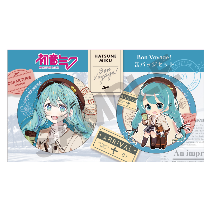 初音ミク_缶バッジ2個セット　ブルー