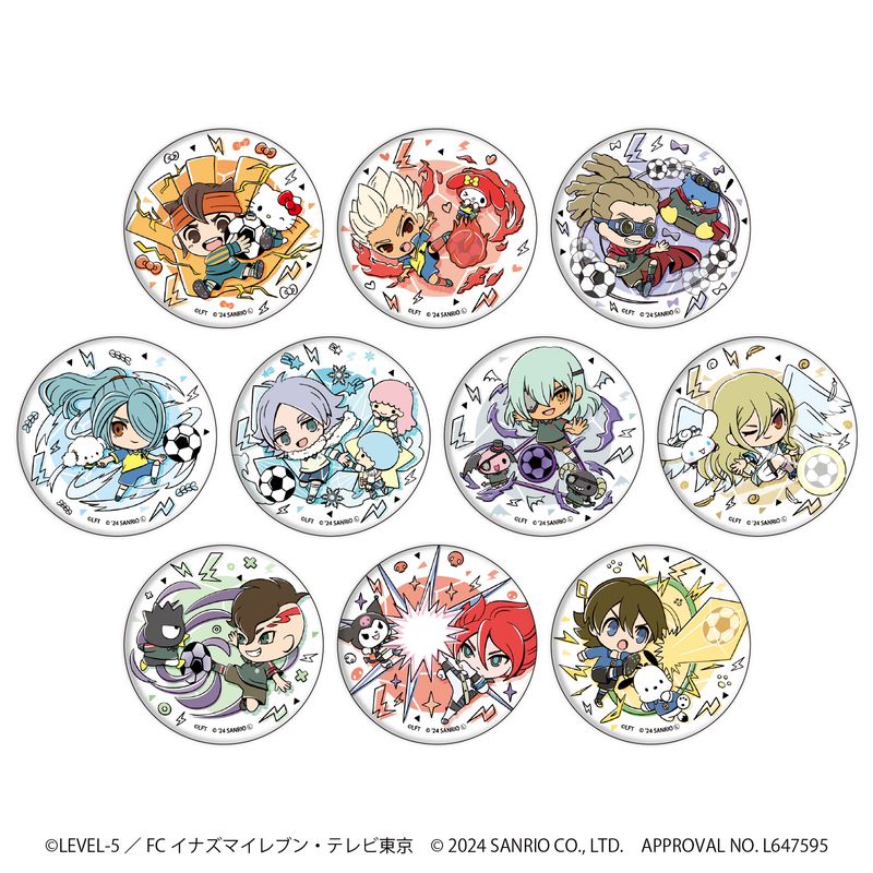 イナズマイレブン×サンリオキャラクターズ_缶バッジ03/BOX(全10種