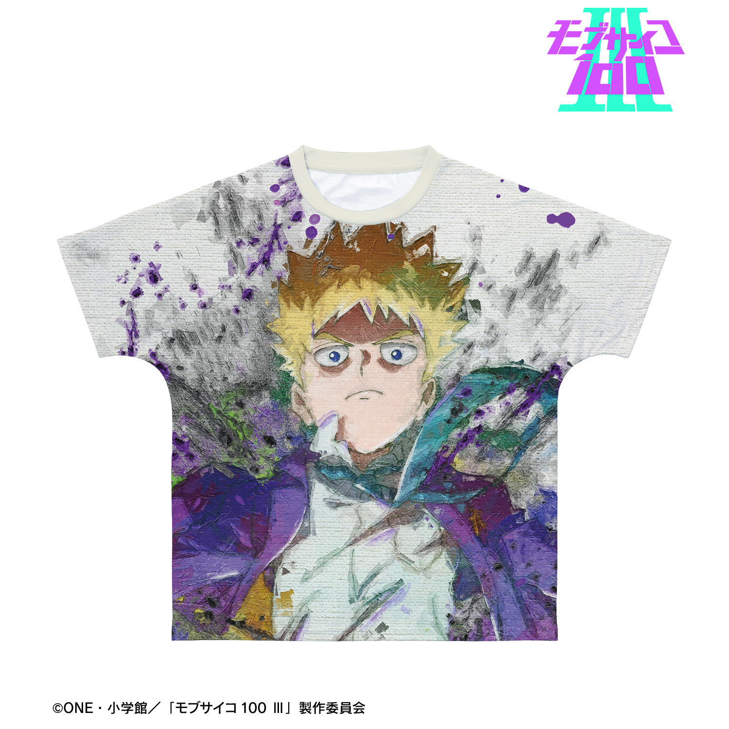 モブサイコ100 ?_(サイズ/XXS)_花沢輝気 grunge CANVAS フルグラフィックTシャツユニセックス