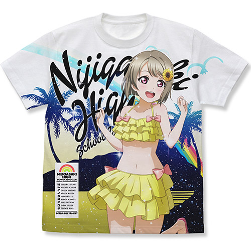 ラブライブ！虹ヶ咲学園スクールアイドル同好会_M_中須かすみ フルグラフィックTシャツ 水着Ver./WHITE