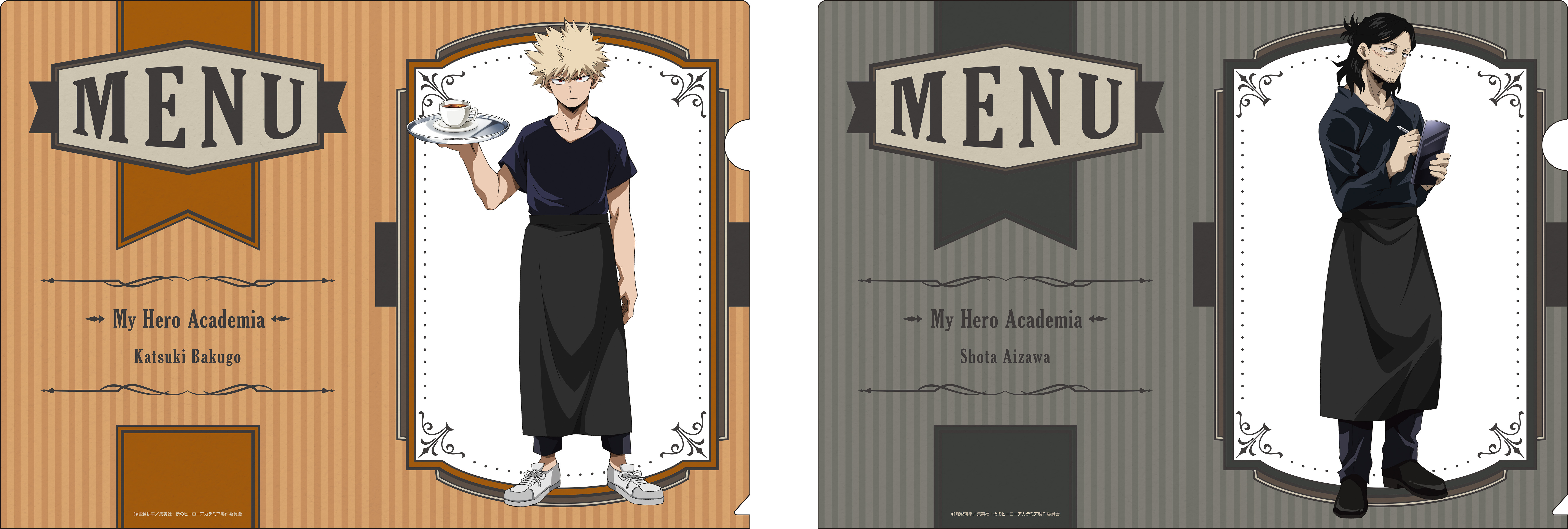 僕のヒーローアカデミア_描き下ろしクリアファイルセット【カフェver.】【B】爆豪勝己・相澤消太