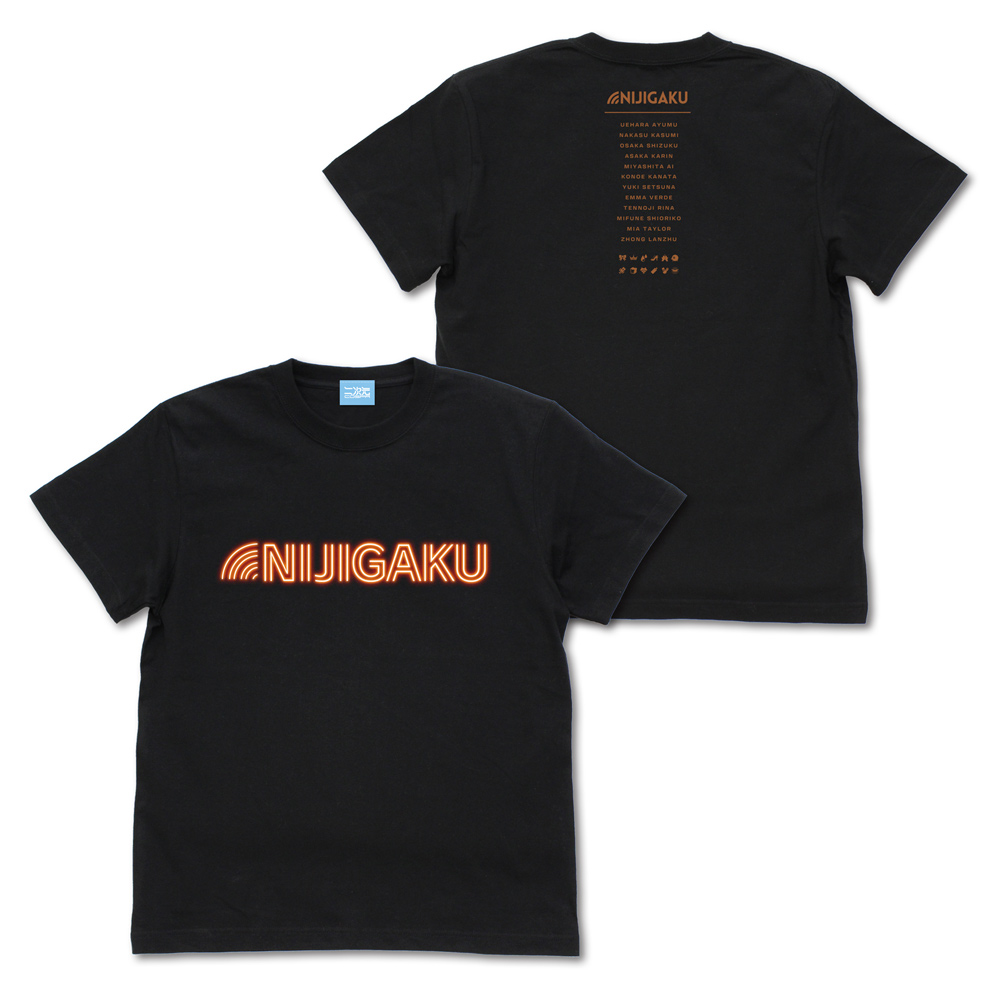ラブライブ！虹ヶ咲学園スクールアイドル同好会_S_ネオンサインロゴ Tシャツ/BLACK