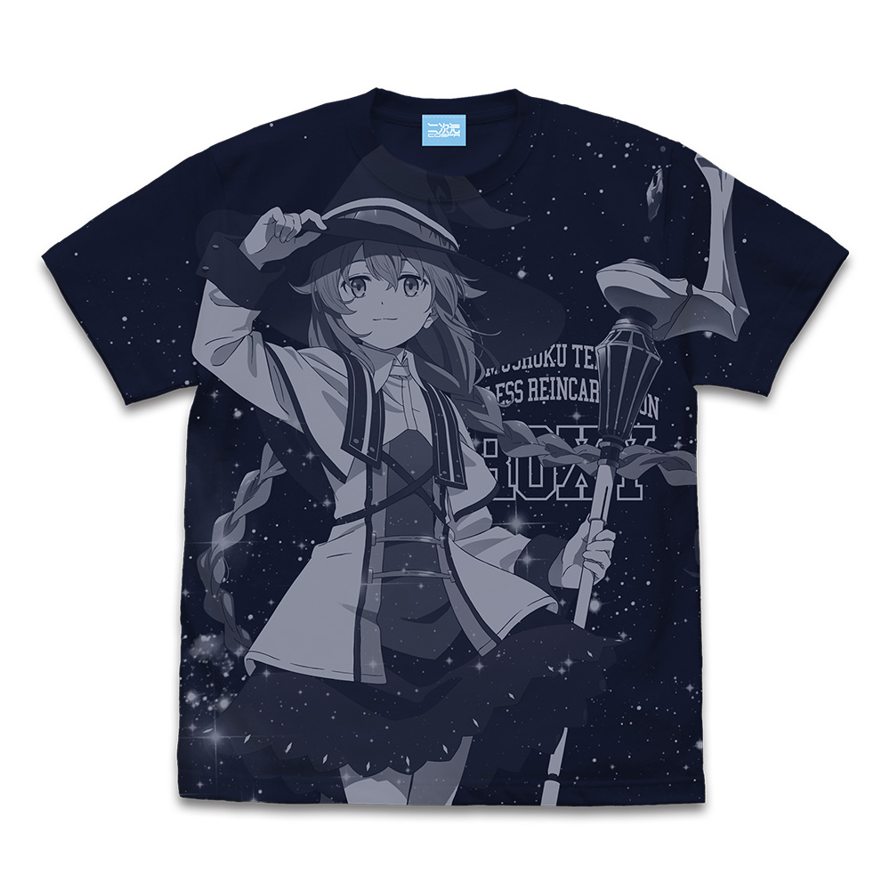 無職転生? ~異世界行ったら本気だす~_L_ロキシー・ミグルディア オールプリントTシャツ/NAVY