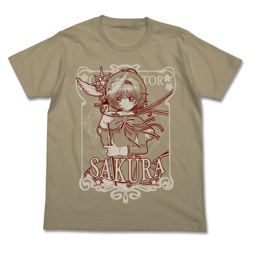 カードキャプターさくら クリアカード編_XL_クリアカード編さくら Tシャツ/SAND KHAKI