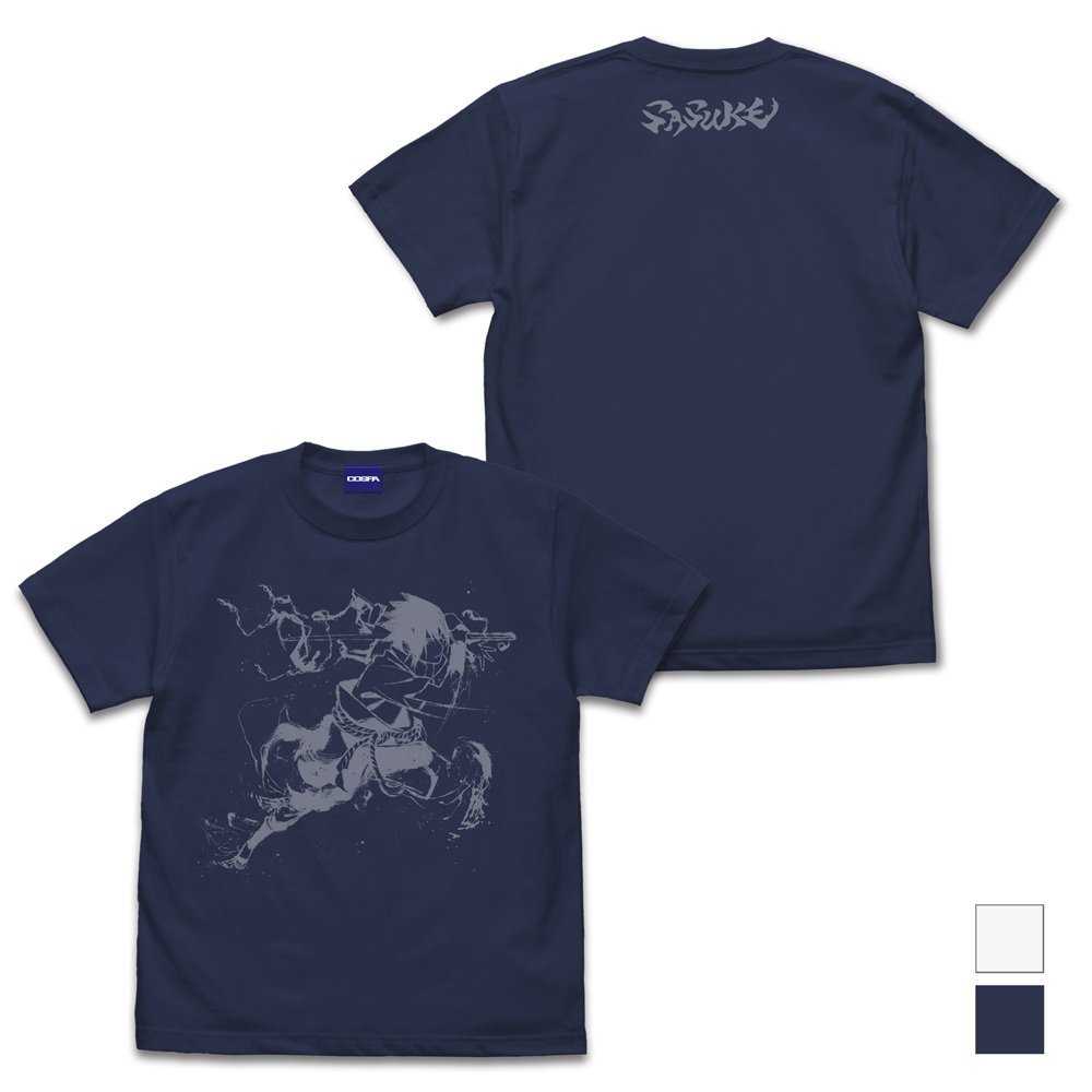 NARUTO-ナルト- 疾風伝_Lサイズ_サスケ Tシャツ 墨絵Ver./INDIGO-