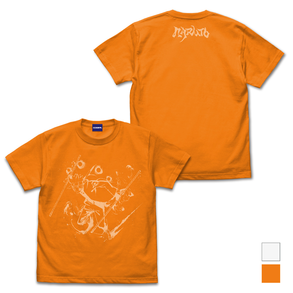 NARUTO-ナルト- 疾風伝_XLサイズ_ナルト Tシャツ 墨絵Ver./ORANGE-