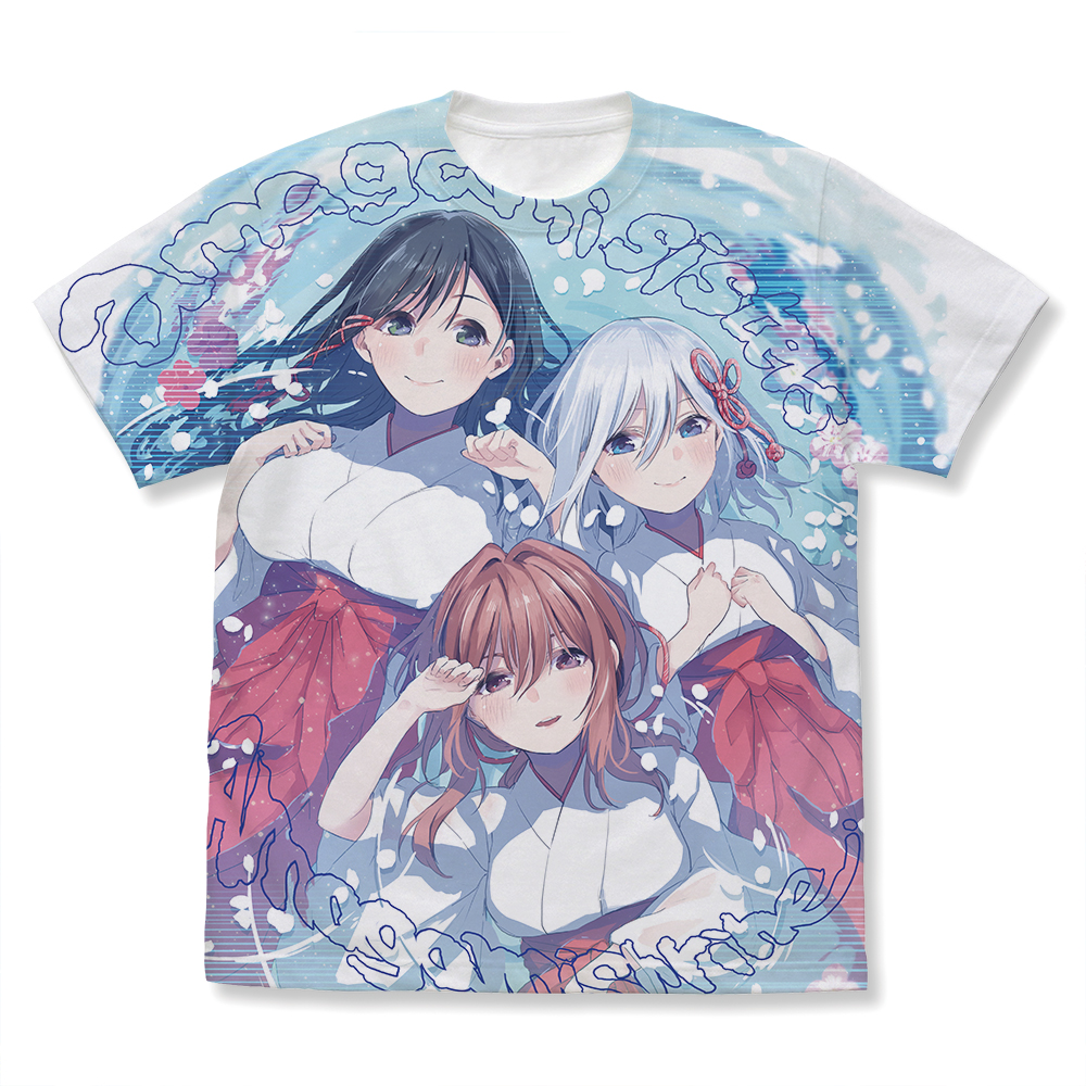 甘神さんちの縁結び_XLサイズ_甘神三姉妹 フルグラフィックTシャツ/WHITE-