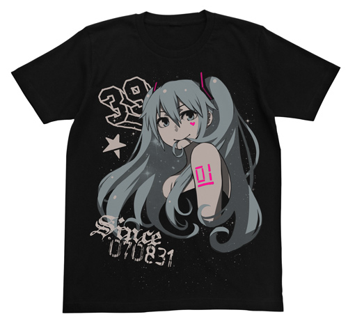 初音ミク_Lサイズ_CHAN×CO ver. STAR Tシャツ/BLACK