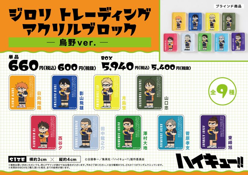 ハイキュー 烏野 アクリルブロック HEROS ハイキュー!! アクリルブロックコレクション／烏野高校: キャラグッズ