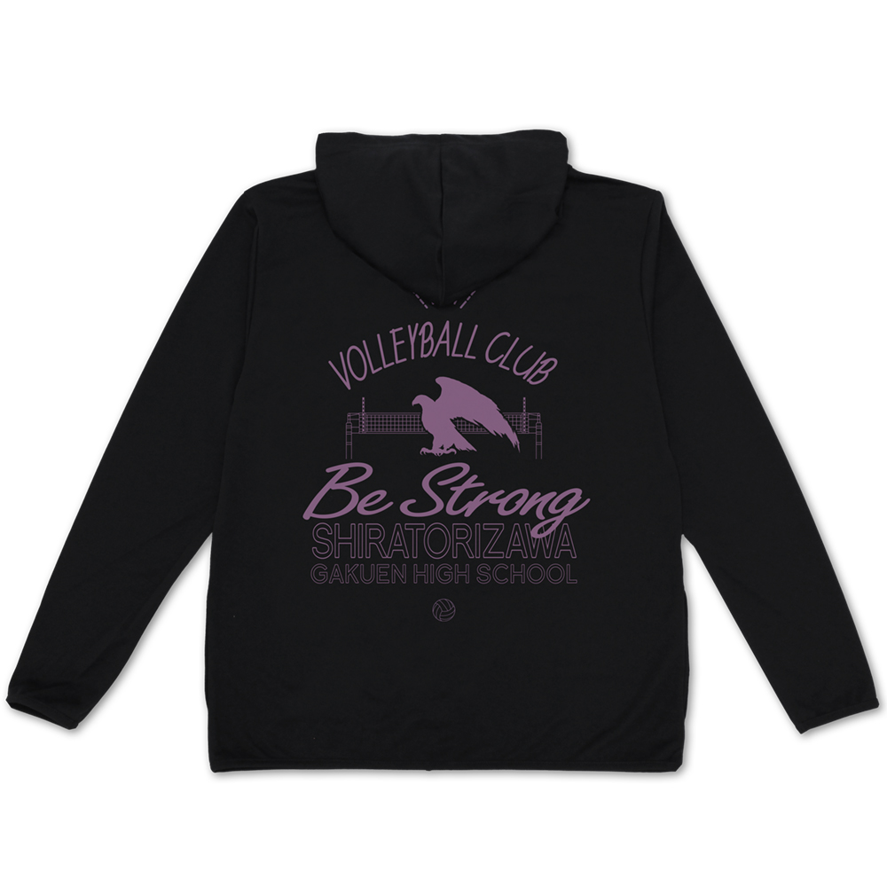 ハイキュー!!_Lサイズ_白鳥沢学園高校バレーボール部 薄手ドライパーカー/BLACK