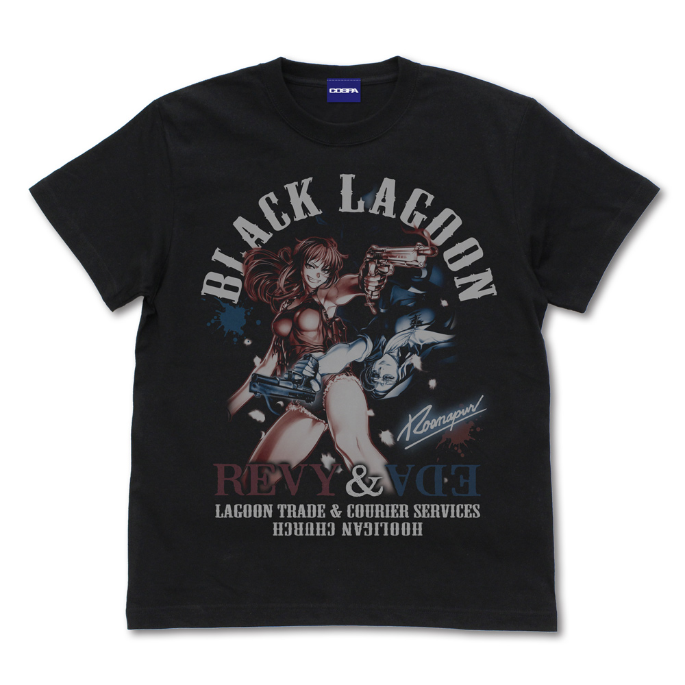 BLACK LAGOON_Sサイズ_レヴィ&エダ Tシャツ/BLACK