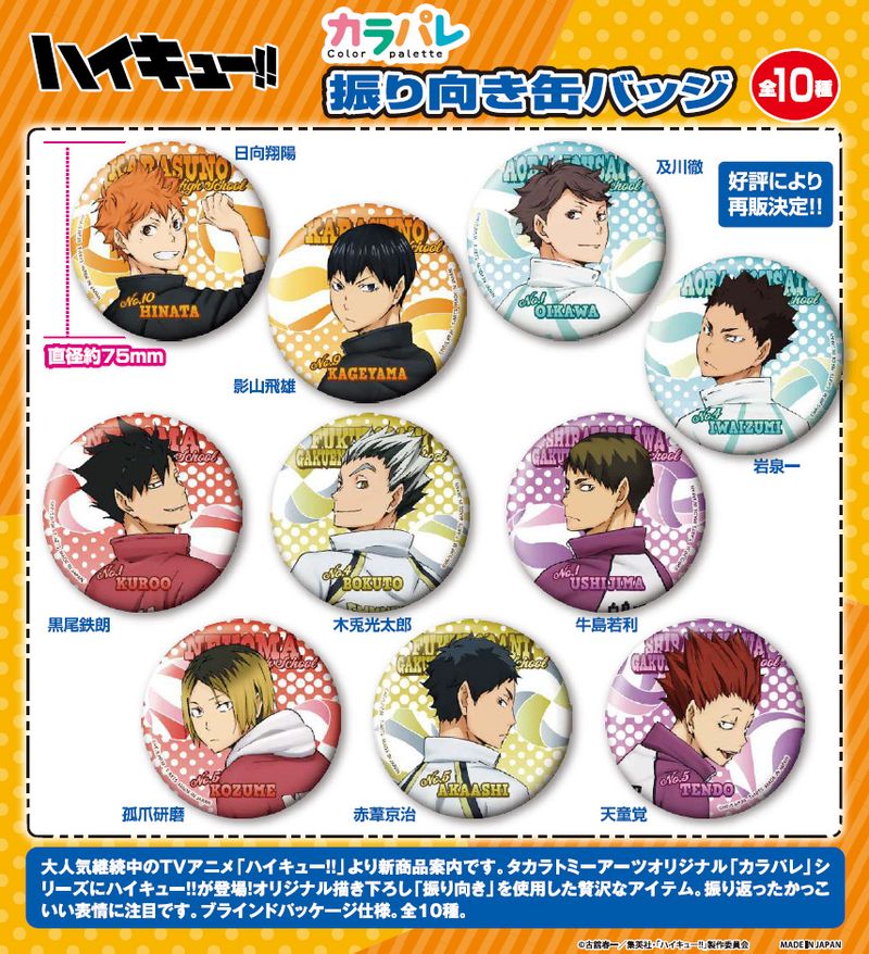 ハイキュー!!_カラパレ 振り向き 缶バッジ【BOX】 | ハイキュー!!公式