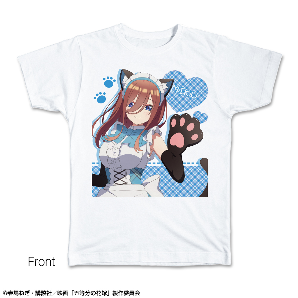 映画 五等分の花嫁_XLサイズ_Tシャツ デザイン03(中野三玖/猫耳メイドver.)【描き下ろし】