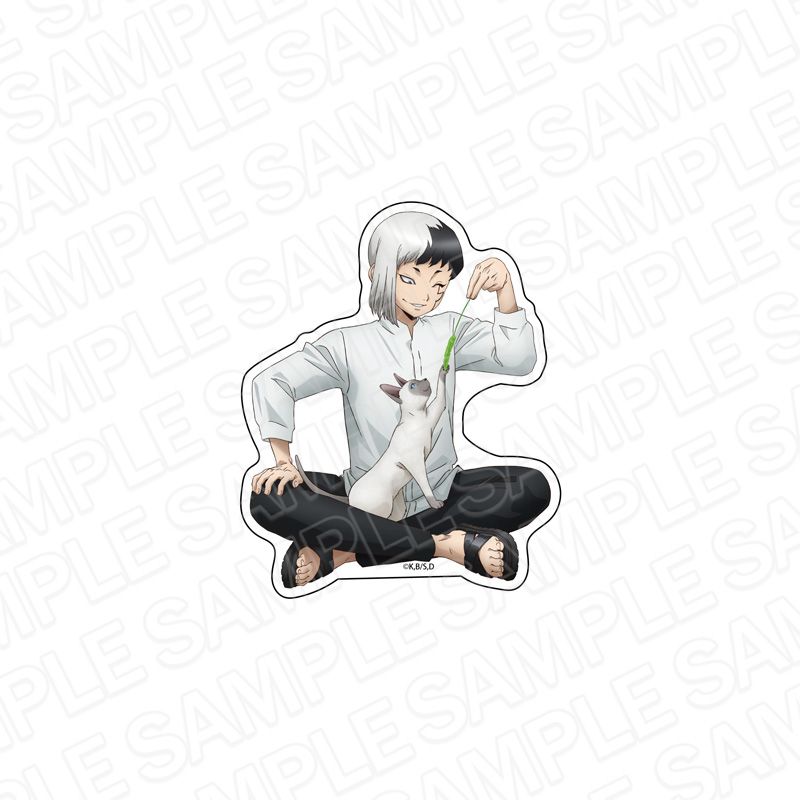 Dr.STONE_ダイカットステッカー あさぎりゲン 猫といっしょ ver. | Dr