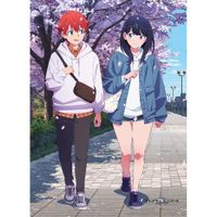 グリッドマンユニバース　響裕太　宝多六花　額装高精細アート　桜デート グリッドマン ユニバース_描き下ろしB2タペストリー(裕太&六花/桜