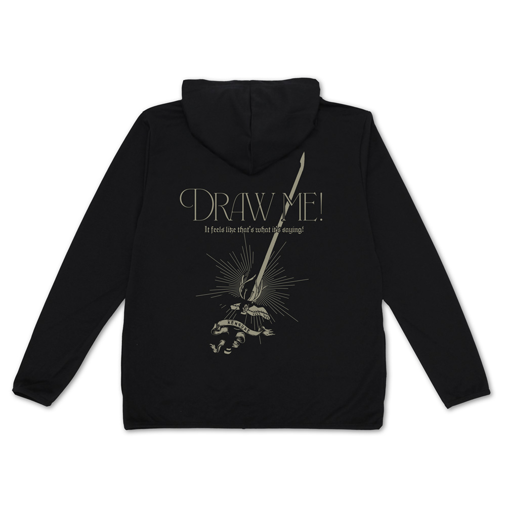 ダンジョン飯_Lサイズ_ケン助 薄手ドライパーカー/BLACK-