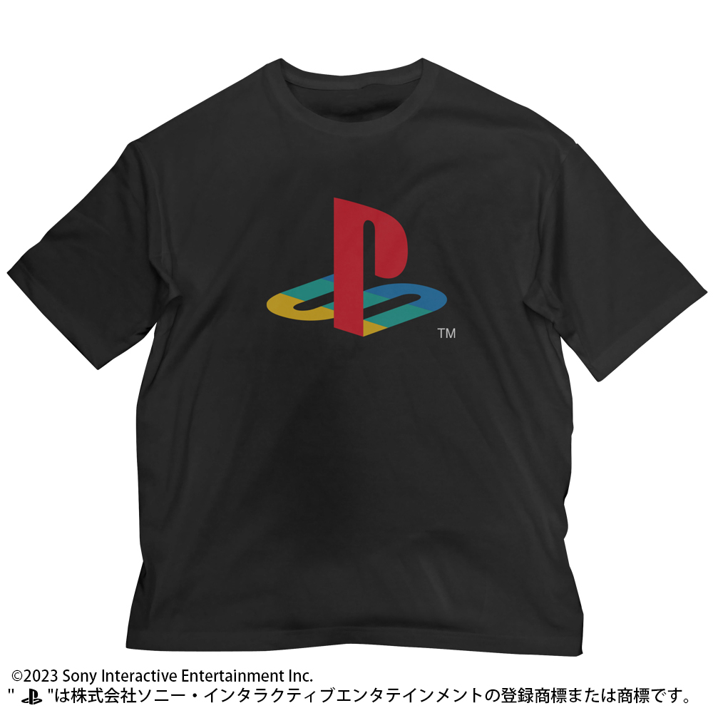 PlayStation（プレイステーション）_Lサイズ_ビッグシルエットTシャツ for 初代 PlayStation/BLACK-
