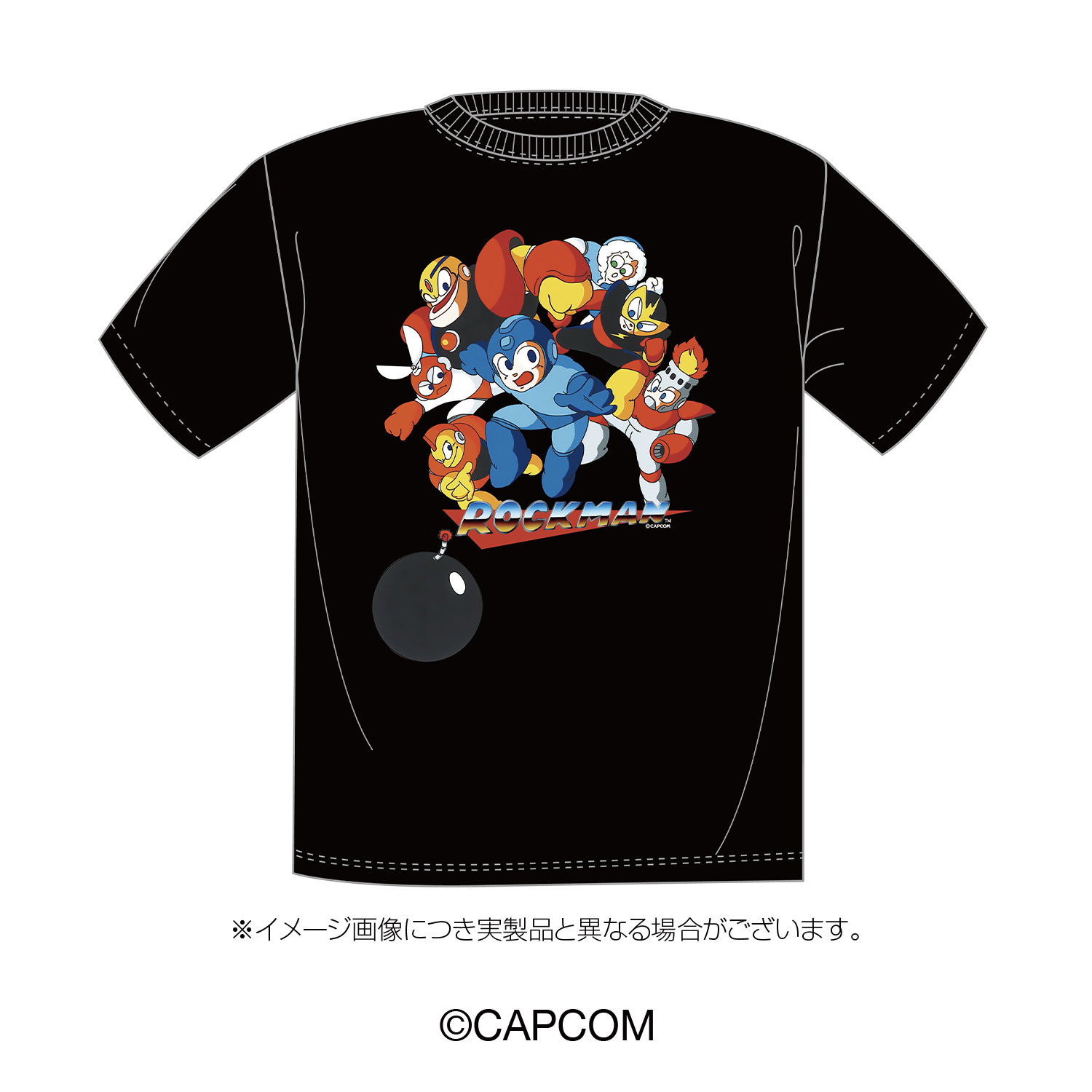 ロックマン_Sサイズ_ロックマンTシャツ ブラック