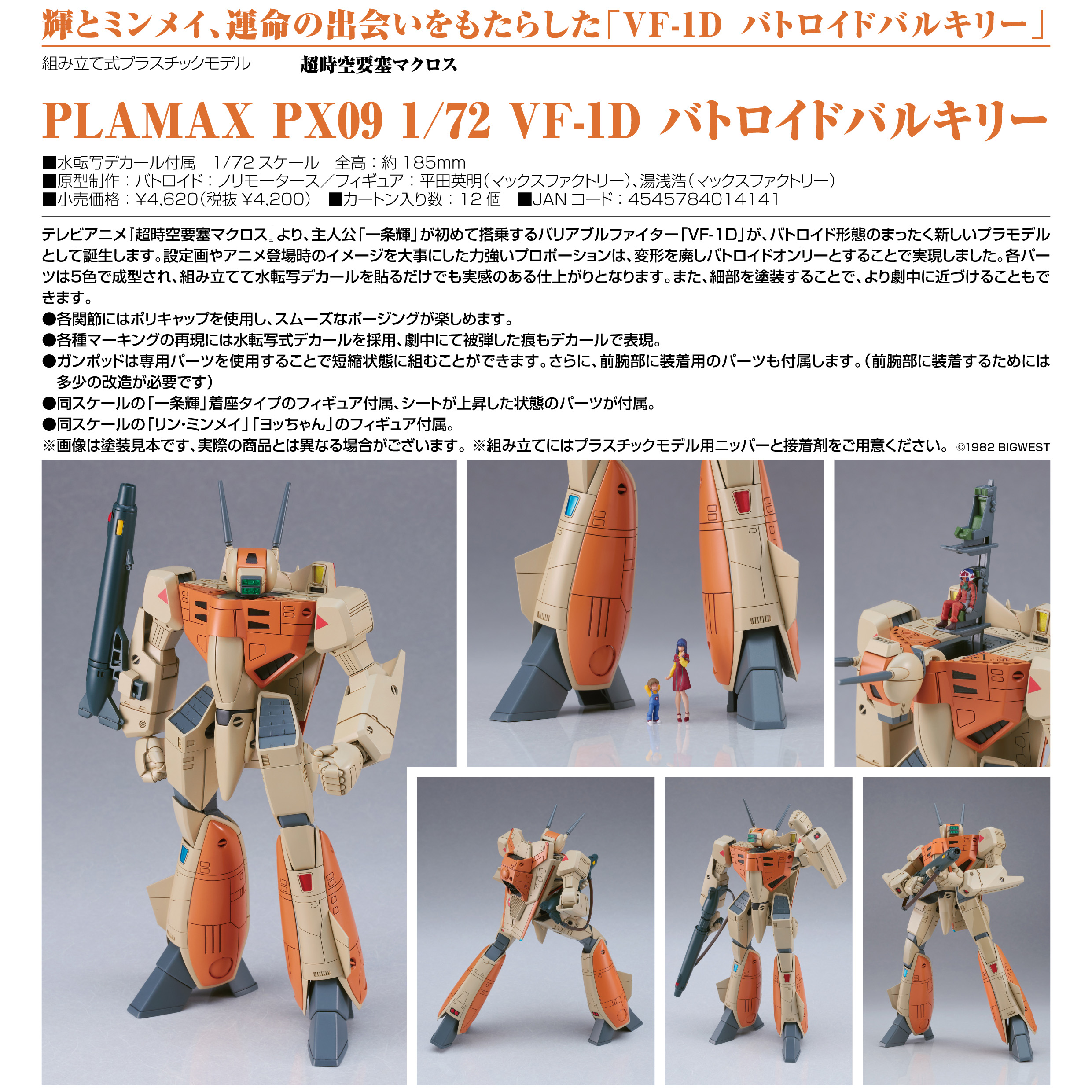 超時空要塞マクロス_PLAMAX PX09 1/72 VF-1D バトロイドバルキリー