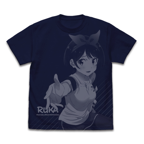 彼女、お借りします_Mサイズ_更科瑠夏 オールプリントTシャツ/NAVY-