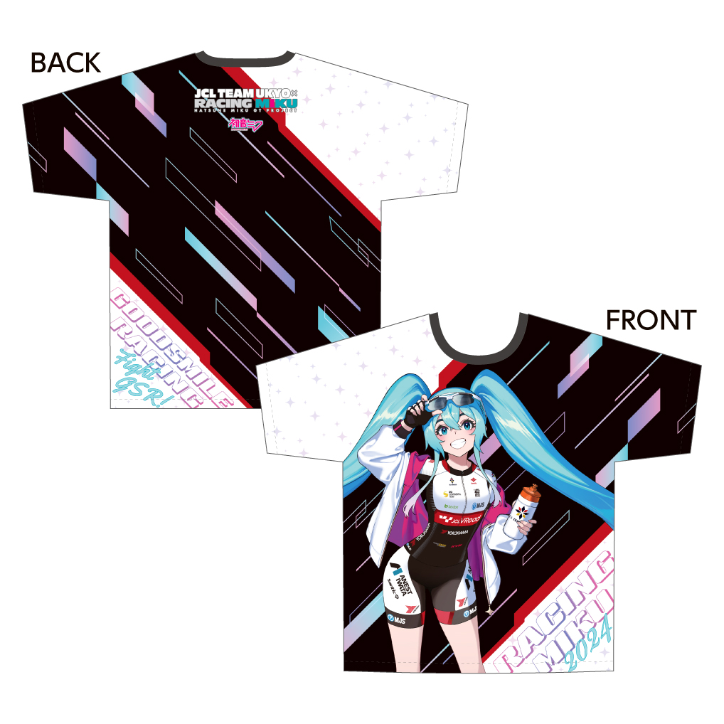 初音ミク GTプロジェクト_(Mサイズ)_レーシングミク 2024 JCL TEAM UKYO 応援Ver. フルグラフィックTシャツ