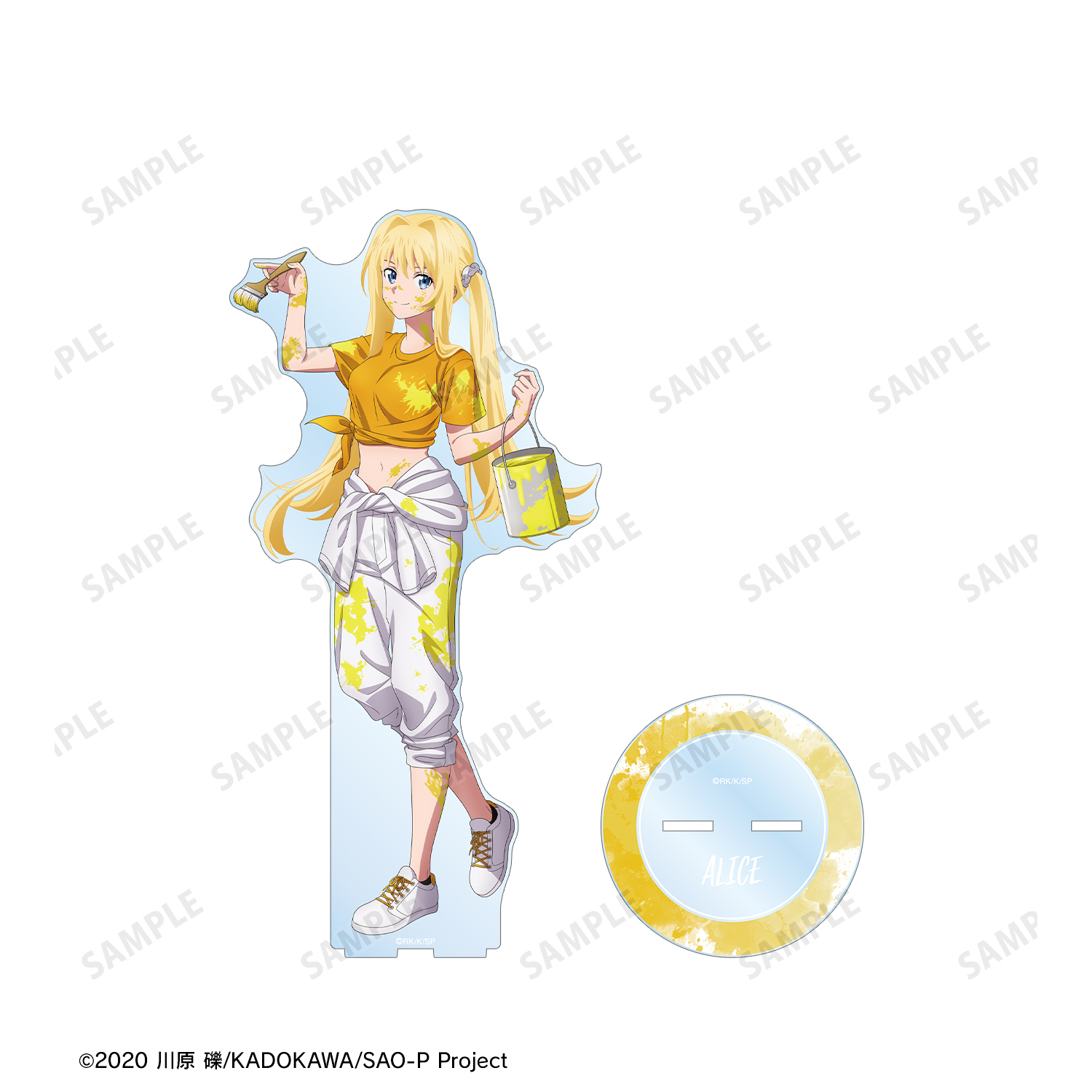 ソード・アート・オンラインアクリルアート アリス着物 青黒花柄