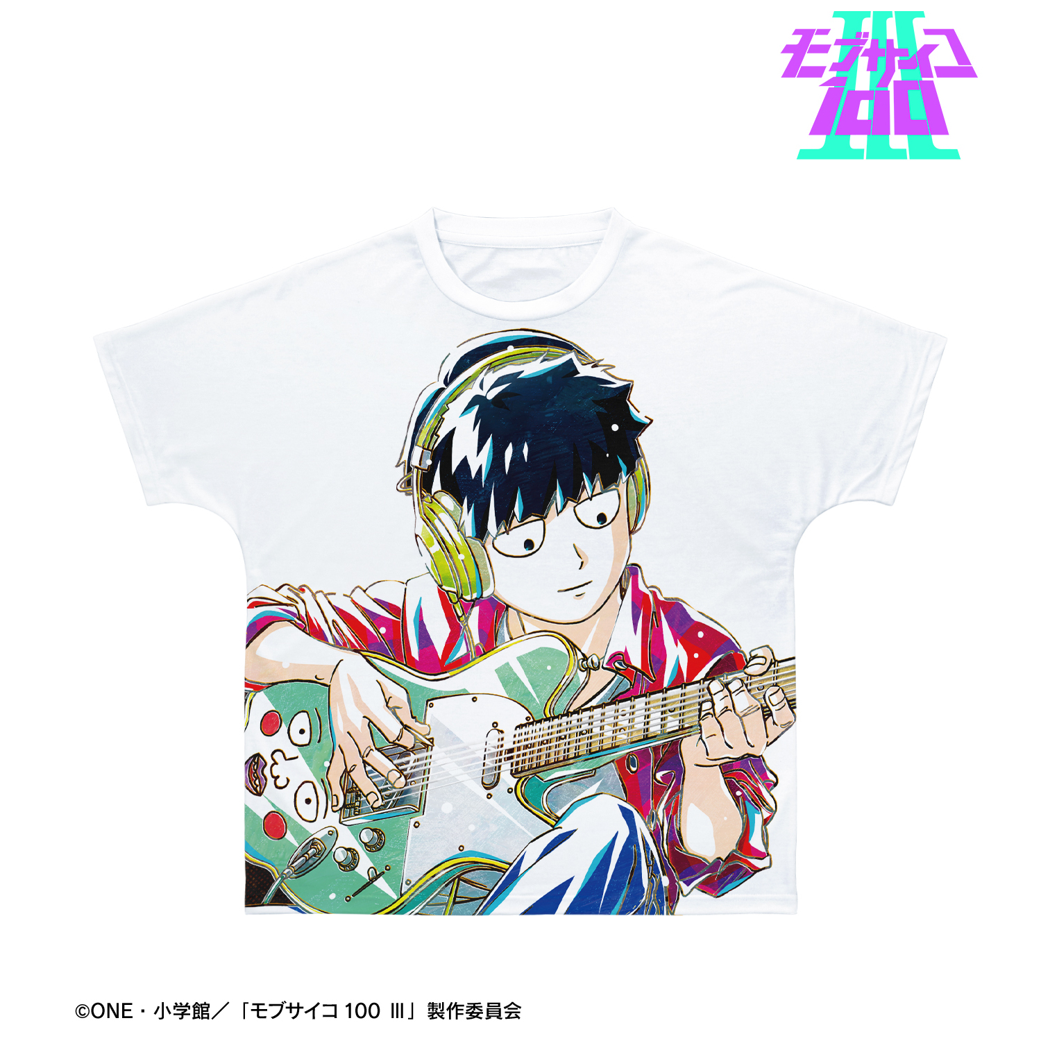 モブサイコ100 ?_(サイズ/XXXL)_描き下ろし 影山茂夫 演奏ver. Ani-Art フルグラフィックTシャツユニセックス