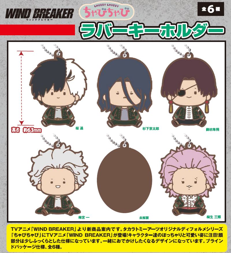 WIND BREAKER_ちゃびちゃび ラバーキーホルダー【BOX／6個入り