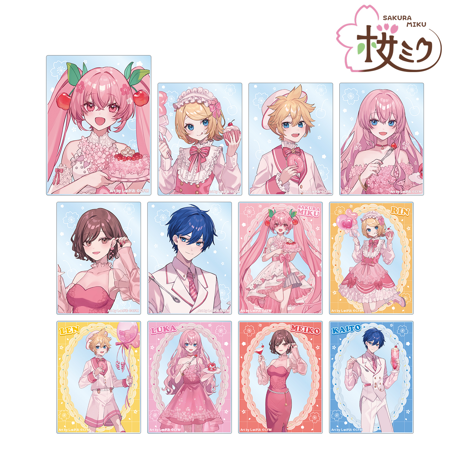 桜ミク_描き下ろし 桜パーティーver. Art by しゅがお トレーディングアクリルカード(単位/BOX)【コンプリートBOX/12パック入り】