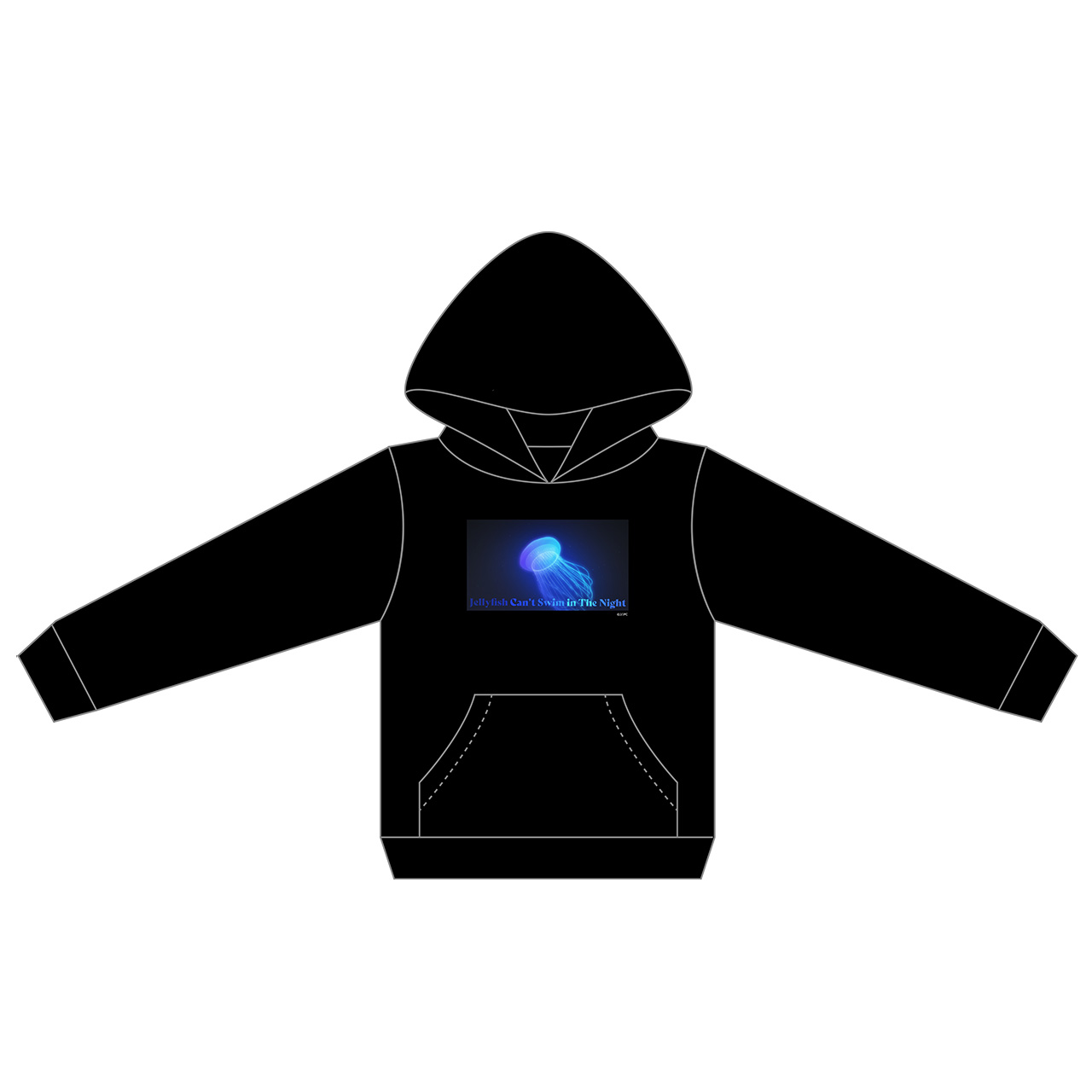 夜のクラゲは泳げない_Mサイズ_プルオーバーパーカー (クラゲ)