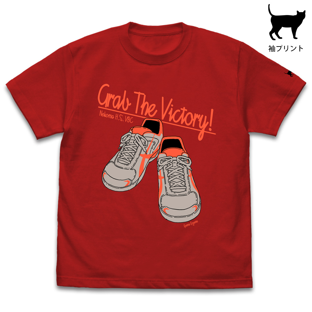 ハイキュー!! TO THE TOP_Mサイズ_孤爪研磨シューズ Tシャツ/RED-