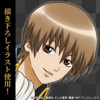 銀魂．_描き下ろし 沖田総悟 缶バッジ 屋台食べ歩きVer. | 銀魂公式