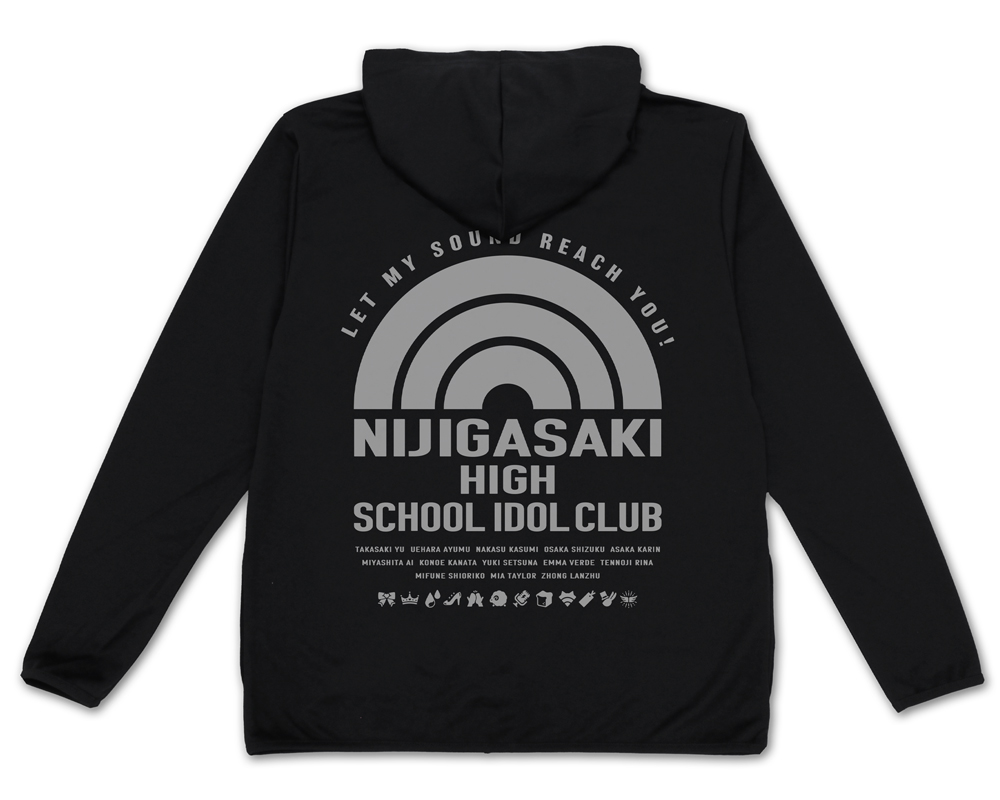 ラブライブ！虹ヶ咲学園スクールアイドル同好会_Mサイズ_虹ヶ咲学園スクールアイドル同好会 薄手ドライパーカー/BLACK-