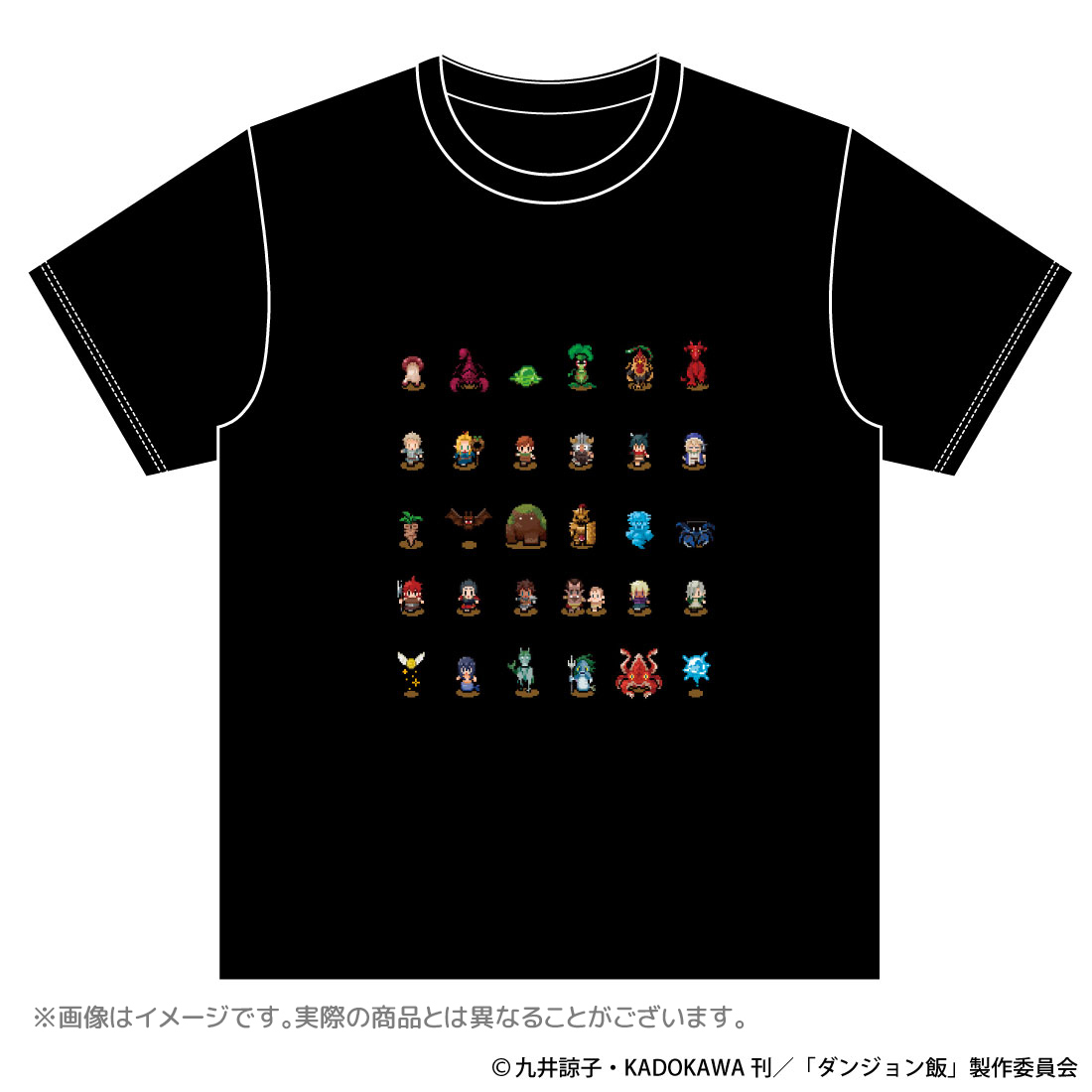 ダンジョン飯 Tシャツ ネイビー アニメT 海外公式 センシ 勝利の三箇条 Tシャツ [ダンジョン飯] | キャラクター