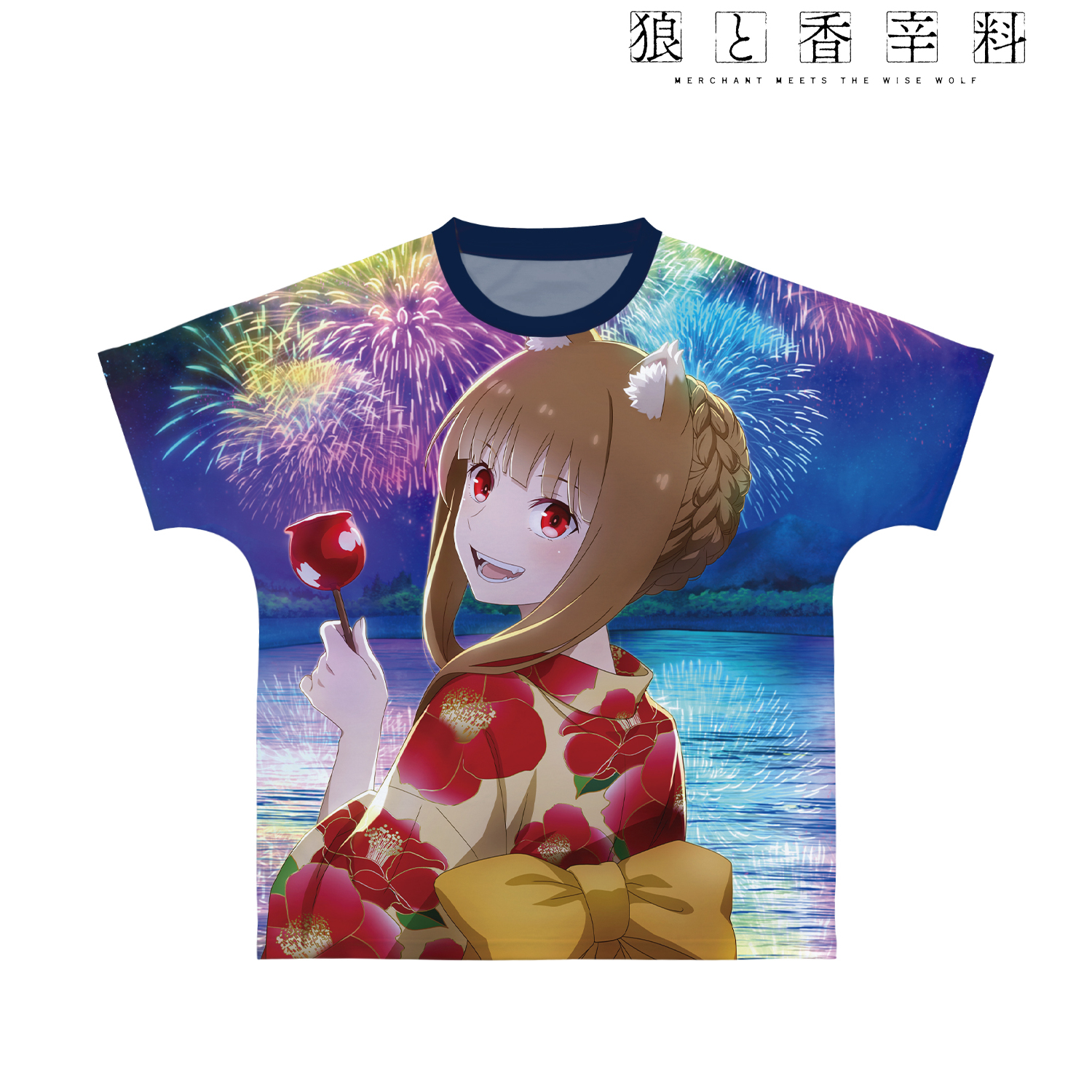 狼と香辛料 MERCHANT MEETS THE WISE WOLF_(サイズ/M)_ホロ 「夏祭り」ビジュアル フルグラフィックTシャツユニセックス