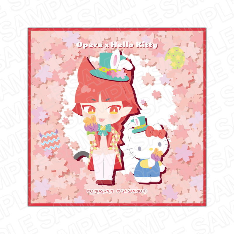 魔入りました!入間くん×サンリオキャラクターズ_ミニタオル オペラ×ハローキティ Easter ver.