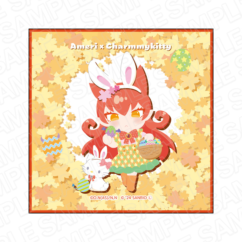 魔入りました!入間くん×サンリオキャラクターズ_ミニタオル アザゼル・アメリ×チャーミーキティ Easter ver.