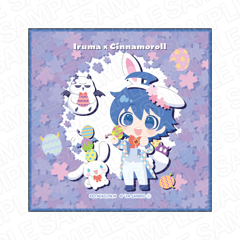 魔入りました!入間くん×サンリオキャラクターズ_ミニタオル 鈴木 入間×シナモロール Easter ver.