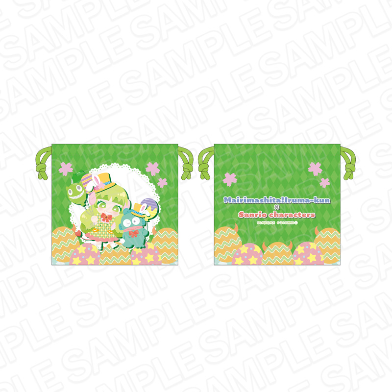 魔入りました！入間くん まいりました入間くん 魔入間×サンリオキャラクターズ_巾着 ウァラク・クララ×ハンギョドン Easter ver.