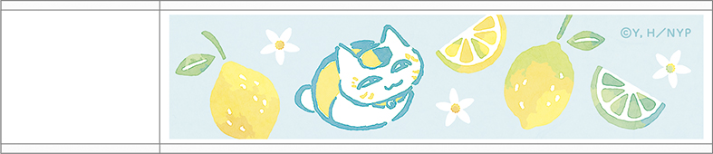 夏目友人帳_ニャンコ先生スティックミラー／シトラス柄