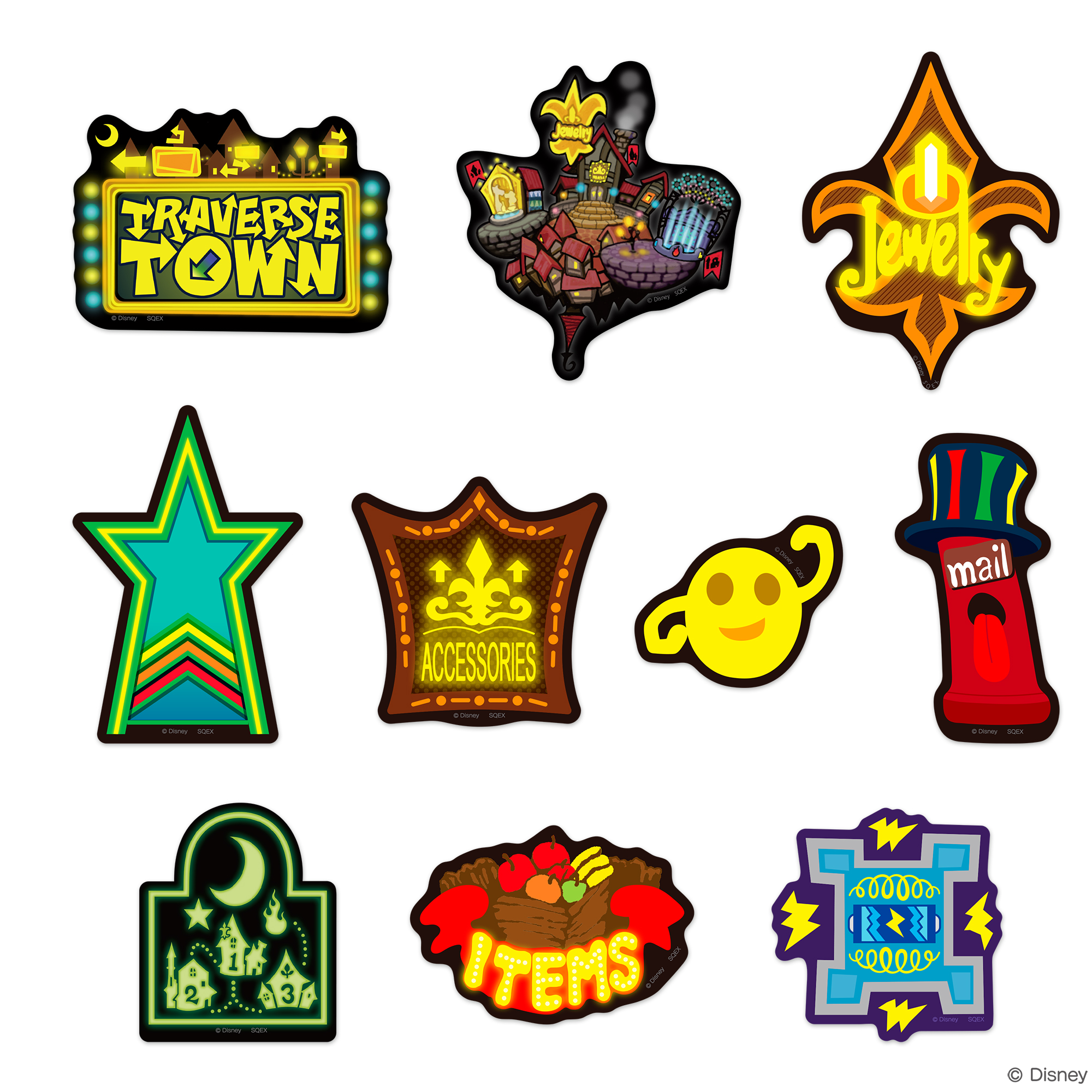キングダム ハーツ_ステーショナリー ステッカーセット トラヴァースタウン