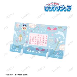 ぴちぴちピッチ_モチーフ柄 卓上アクリル万年カレンダー