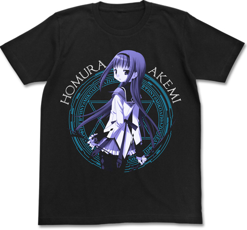 魔法少女まどか☆マギカ_Lサイズ_暁美ほむらTシャツ/BLACK-