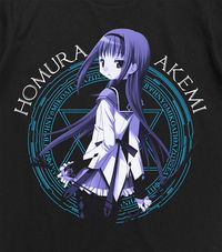 魔法少女まどか☆マギカ_XLサイズ_暁美ほむらTシャツ/BLACK- | 魔法