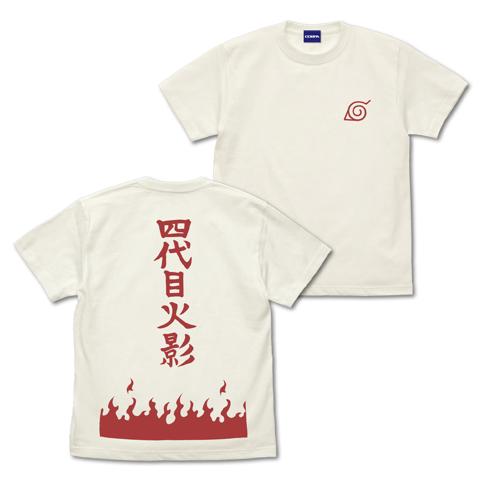 NARUTO-ナルト- 疾風伝_Mサイズ_四代目火影 Tシャツ/VANILLA WHITE-