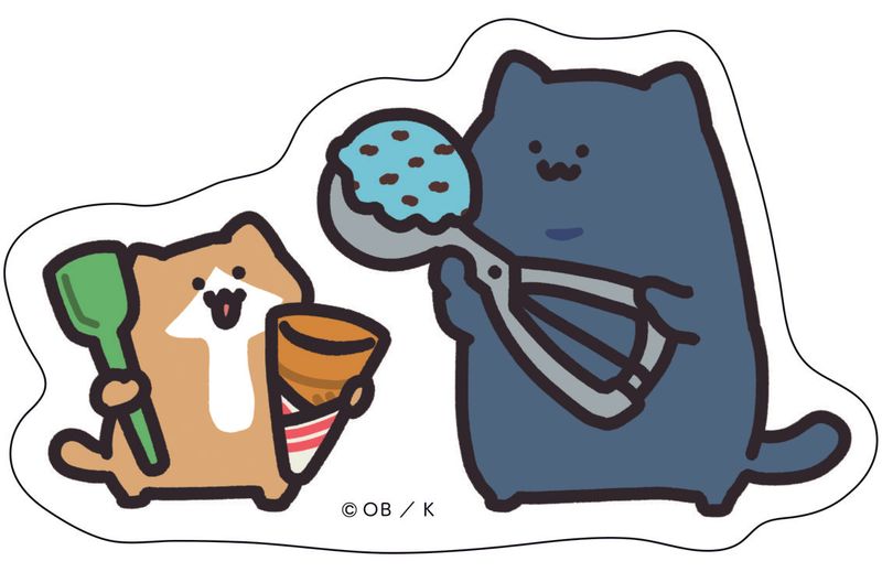 お文具といっしょ_ステッカー／猫さん＆子猫さん | お文具といっしょ