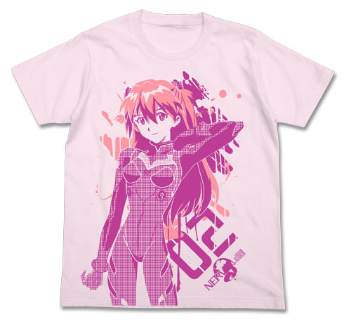 エヴァンゲリオン_Lサイズ_アスカグラフィックTシャツ/LIGHT PINK